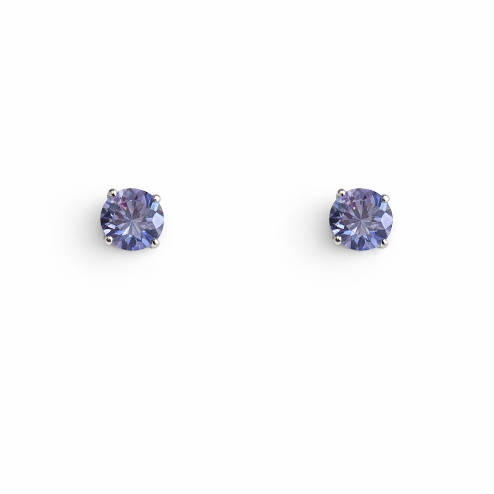 Sterling Silver Irradiated Tanzanite Stud Earrings New